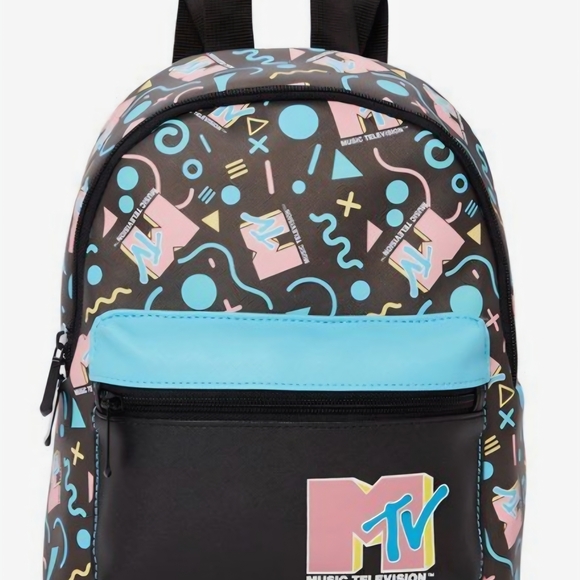 MTV Handbags - MTV Retro Black and Pink Mini Backpack